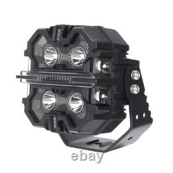 5inch LED Pod Lights White Amber DRL For UTV Marine 270° Beam Pattern IP68 12V