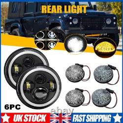 6x For Land Rover Defender 1990-2016 Clear Complete LED Light Upgrade Kit Lamp