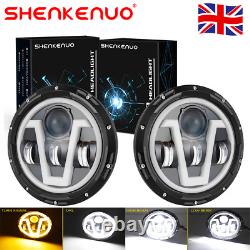 7 Inch LED 140W Super Bright Headlights Hi/Lo + DRLPair For Land Rover Defender