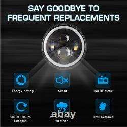 7 Inch LED HEADLIGHT PAIR FOR Land Rover Defender DOT SAE E Approved