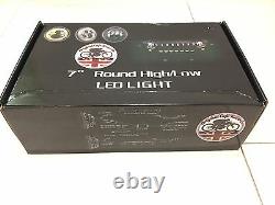 7 Inch LED HEADLIGHT PAIR Land Rover Defender DOT SAE E Approved CHROME 734C