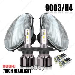 7 Inch LED Headlights Angle Eye Halo For LAND ROVER DEFENDER TD4 TD5 90 110 Pair