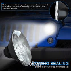 7 Inch LED Headlights Angle Eye Halo For LAND ROVER DEFENDER TD4 TD5 90 110 Pair