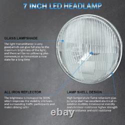 7 Inch LED Headlights Angle Eye Halo For LAND ROVER DEFENDER TD4 TD5 90 110 Pair