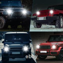 7 Inch LED Headlights Angle Eye Halo For LAND ROVER DEFENDER TD4 TD5 90 110 Pair