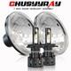7'' Round Black Dot Led Headlights Halo Hi/lo Beam Fit Classic Mini Austin Rover