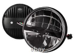 7 Round LED Head Lamp 12/24V Pair For Land Rover RHD Right Hand Drive DA6280K
