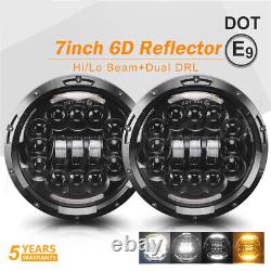 7inch LED Headlight Projector Halo Angel Eye DRL Light Fit For Austin Rover Mini