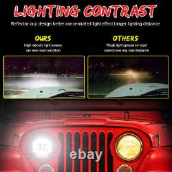 7inch LED Headlight Projector Halo Angel Eye DRL Light Fit For Austin Rover Mini