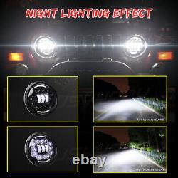 7inch LED Headlight Projector Halo Angel Eye DRL Light Fit For Austin Rover Mini