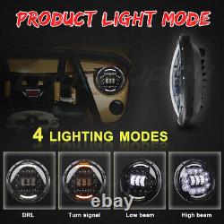 7inch LED Headlight Projector Halo Angel Eye DRL Light Fit For Austin Rover Mini
