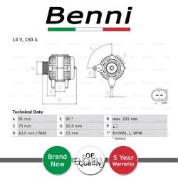 Alternator Benni Fits Land Rover Freelander BMW 3 Series 2.0 D TD4 3.0