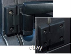 Black Anodised Aluminium Front Door Hinges for Land Rover Defender Series 3