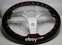 CLASSIC SPORT WOOD STEERING WHEEL 310mm 12.3 LUISI MAHOGANY SPORT MADE IN ITALY