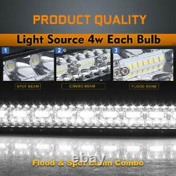 Curved 52INCH 3000W LED Light Bar Combo /w 4 48W Flood Spot Roof Driving Truck