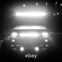 Curved 52INCH 3000W LED Light Bar Combo /w 4 48W Flood Spot Roof Driving Truck