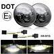 Dot E Approved 7 Inch Led Headlights X2 For Land Rover Defender Rhd 7 90 110