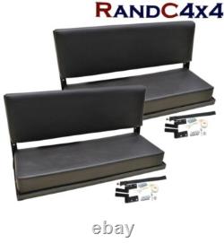 Defender & Series Bench Seat, Folding Black Vinyl, 2 person Land Rover 320737 x2