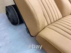 Deluxe set 3 barley fluted leather front seats suitable for Series 3 Land Rovers