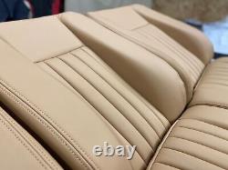 Deluxe set 3 barley fluted leather front seats suitable for Series 3 Land Rovers