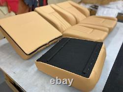 Deluxe set 3 barley fluted leather front seats suitable for Series 3 Land Rovers