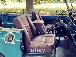 Deluxe set 3 barley fluted leather front seats suitable for Series 3 Land Rovers
