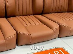 Deluxe set of TAN fluted leather front seats suitable for Series 3 Land Rovers