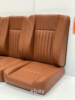 Deluxe set of TAN fluted leather front seats suitable for Series 3 Land Rovers