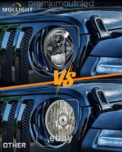 E-marked 7 inch Round LED Headlights Halo DRL For Jeep Wrangler JK LJ TJ 97-2018