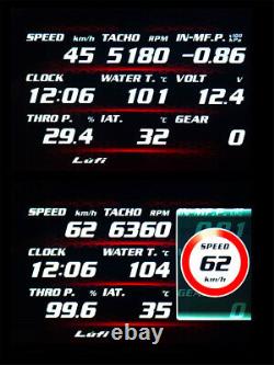 English Version Vehicle OBDII Turbo Boost Oil Afr RPM Fuel level Speed Gauge X 1