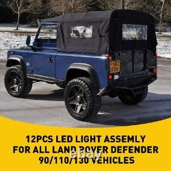 Fit Land Rover Defender Led Deluxe Clear Upgrade Light Lamp Kits 11X Lamps Bulbs