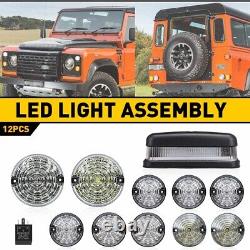 Fit Land Rover Defender Led Deluxe Clear Upgrade Light Lamp Kits 11X Lamps Bulbs