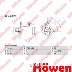 Fits Land Rover Range BMW X5 5 Series 3 2.9 D 3.0 Starter Motor Howen