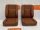 Fluted Tan Leather Deluxe Pair Of Front Seats Fit Series 3 Land Rovers