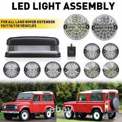 For 1990-2016 Land Rover Defender Complete LED Lamp Upgrade Kit 11PCS Clear Lens