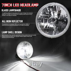 For Classic Mini Austin Rover 7 inch Round LED Headlight Bulbs Hi/Low Beam 6000K
