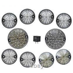Full Clear LED light upgrade kit for Fog Reverse Fit Land Rover 90/110 Defender