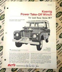 Gen. Land Rover 88 109 Series 3 Brochure Koenig Power Take-Off Winch Buletin 2472