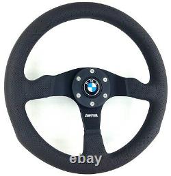 Genuine Momo Competition 350mm steering wheel. BMW horn. 3 5 6 7 series etc