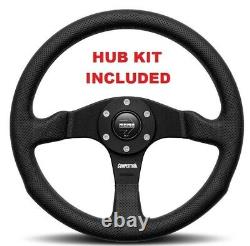 Genuine Momo Competition 350mm steering wheel and hub kit. Fits Ford Fiesta MK4