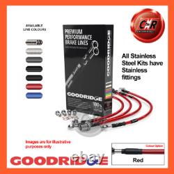 Goodridge Stl Red Hoses For Land Rover 109 Series3 3.5 1 Ton 80 SLR0102-3C-RD