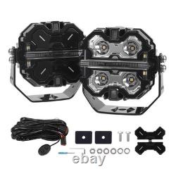 LED Driving Light Pods 3.5 270° Beam Pattern White Amber DRL 19200LM Waterproof