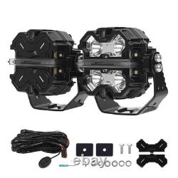 LED Driving Light Pods 3.5 270° Beam Pattern White Amber DRL 19200LM Waterproof