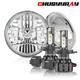 Led Headlights Pair For Land Rover Defender 90 110 Rhd + Lhd E Marked 7 Inch H4