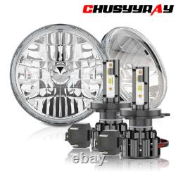 LED Headlights Pair For Land Rover Defender 90 110 RHD + LHD E MARKED 7 Inch H4