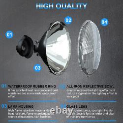 LED Headlights Pair For Land Rover Defender 90 110 RHD + LHD E MARKED 7 Inch H4