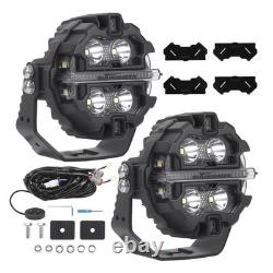 LED Work Light Pods For 4WD SUV Marine White 6000K RGB DRL Amber 270° Beam IP68