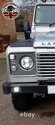 LYNX LED DRL Headlights x2 for Land Rover Defender 7 Inch DOT E9 MARKED 7802C