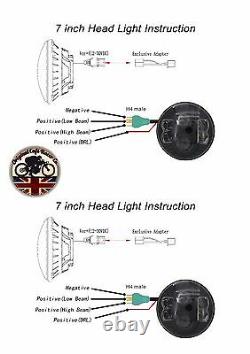 LYNX LED DRL Headlights x2 for Land Rover Defender 7 Inch DOT E9 MARKED 7802C