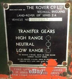 Land Rover 109 Series 2a Agrover 2.25 Petrol